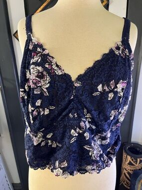 torrid Navy Floral Lace Bralette Top torrid tub live:#57